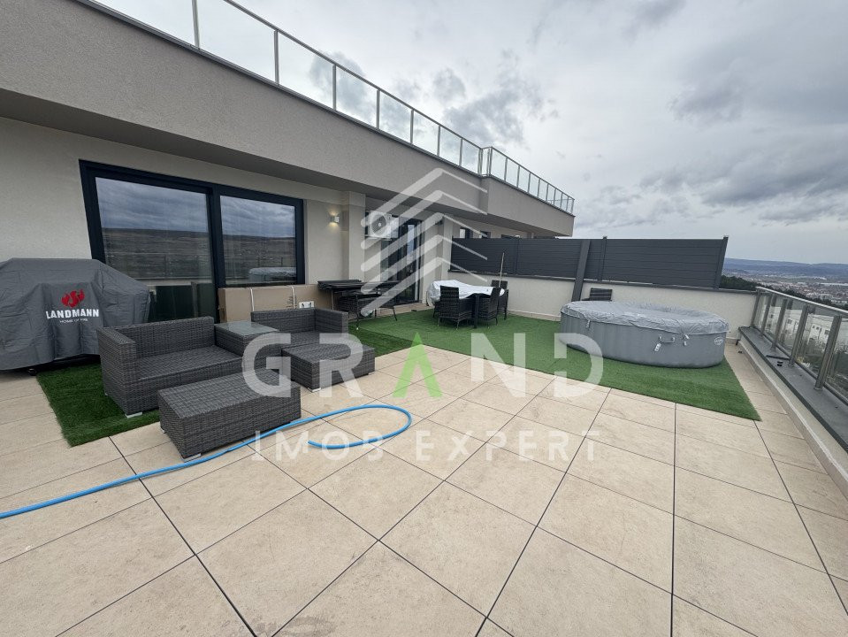 PRIVELIȘTE UNICĂ!Ap 3 camere,TERASĂ 60 mp,JACUZZI,PARCARE SUBTERANĂ,VIVO/Urbano