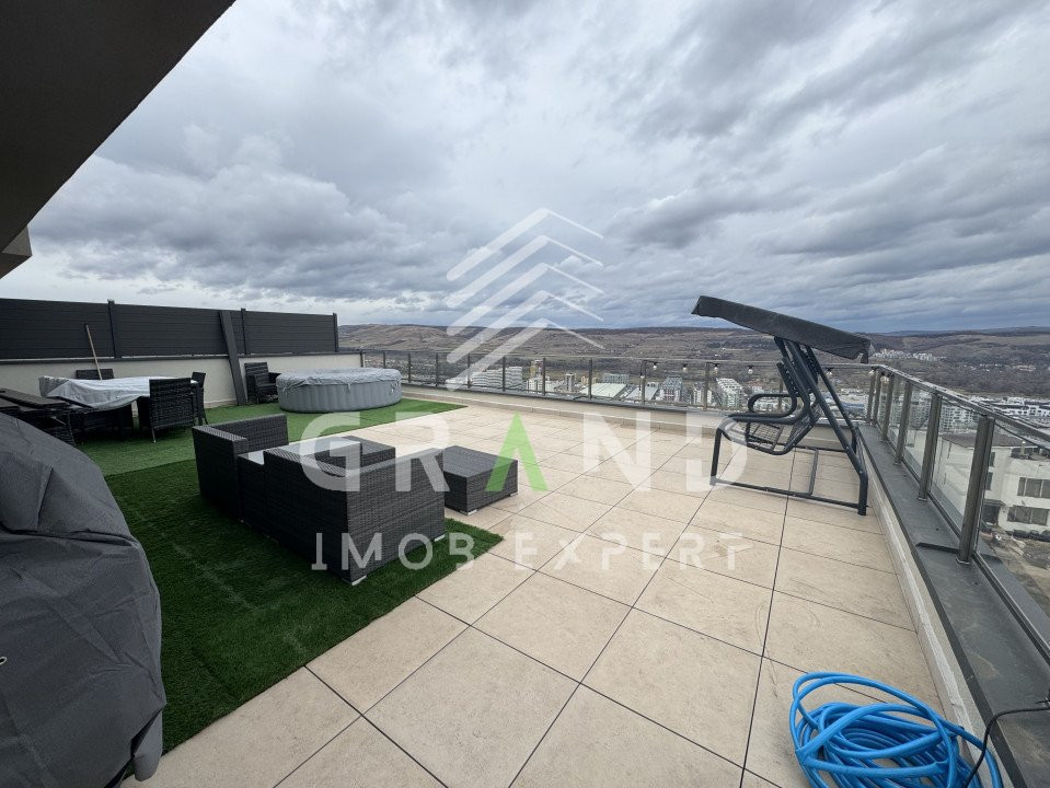 PRIVELIȘTE UNICĂ!Ap 3 camere,TERASĂ 60 mp,JACUZZI,PARCARE SUBTERANĂ,VIVO/Urbano