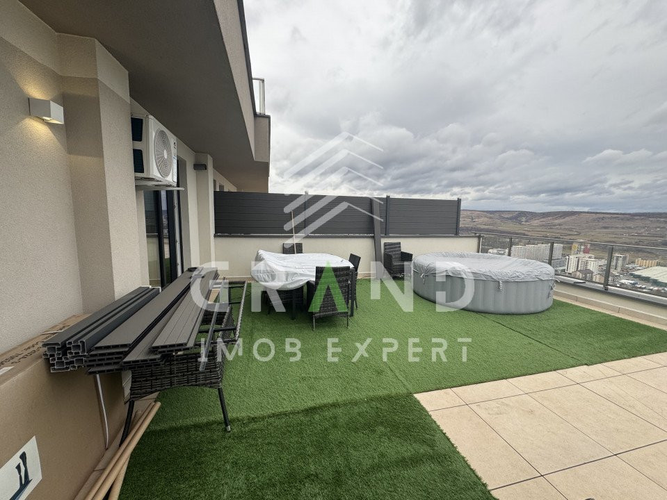 PRIVELIȘTE UNICĂ!Ap 3 camere,TERASĂ 60 mp,JACUZZI,PARCARE SUBTERANĂ,VIVO/Urbano