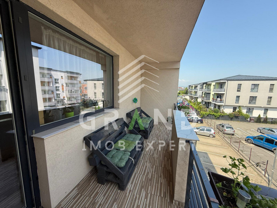 Apartament 3 camere 78 m² + 21 m² balcoane, complet utilat + parcare, Florești