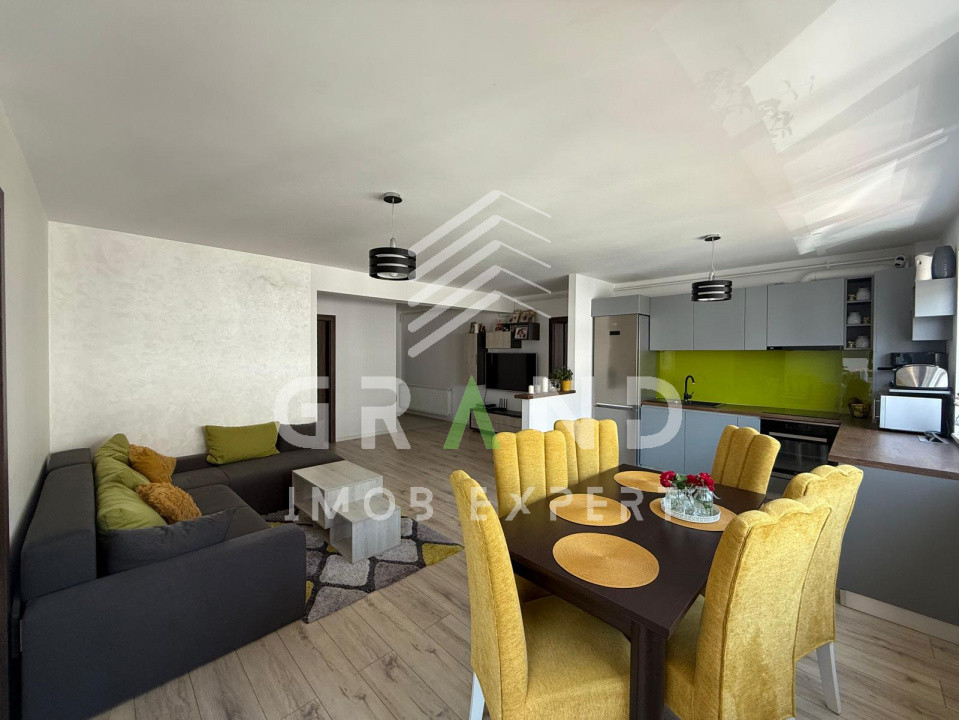 Apartament 3 camere 78 m² + 21 m² balcoane, complet utilat + parcare, Florești