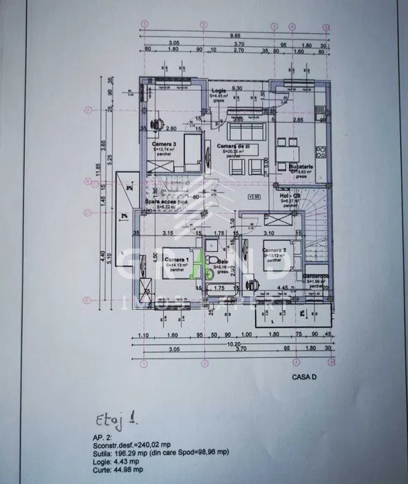 Apartament semifinisat + mansarda si curte – Baciu, zona Petrom