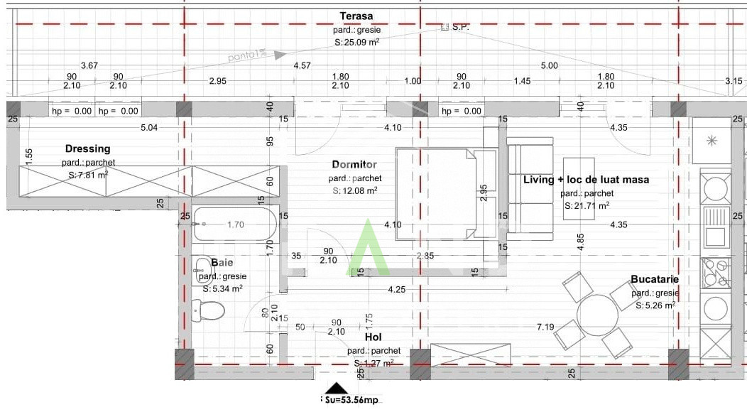 Ap 2 camere+dressing+terasă 25 mp | Parcare subterană | Dâmbul Rotund 