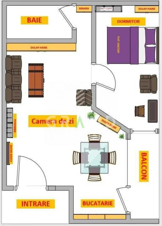 2 camere | 62 mp | Balcon 9 mp | Mărăști–Str. București | Lângă blocul Farmec