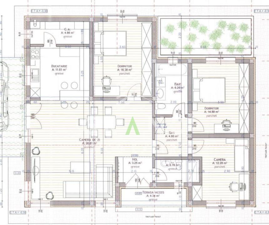 CASĂ MODERNĂ DE VÂNZARE ÎN TURENI | 147 MP | TEREN 805 MP | UTILITĂȚI COMPLETE