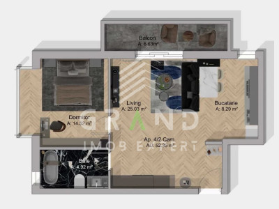 Apartament NOU 2 camere I 45mp + 7mp balcon I Sesul de sus I Floresti