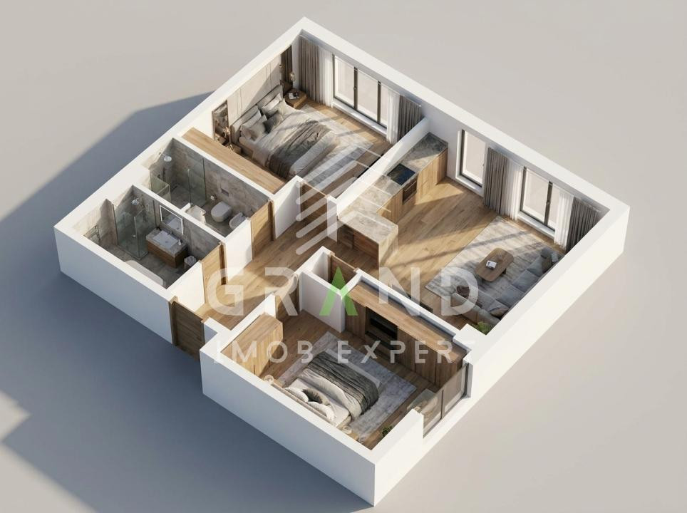 3 CAMERE | 2 BAI (64 MP+TERASĂ 15 MP) | PARCARE SUBTERANA | IRA–AUREL VLAICU