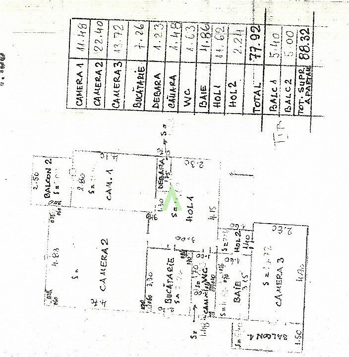 Apartament 3 camere, 80 mp, Calea Manastur