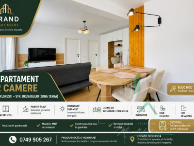 Eleganta si Rafinament | Apartament NOU | 2 Camere | 43 MP | Floresti/Urusagului