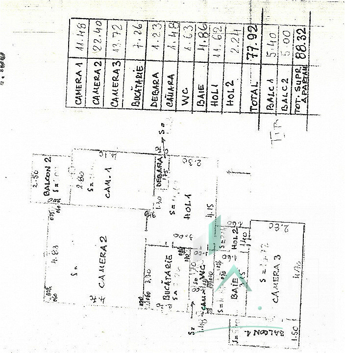 Apartament 3 camere, 80 mp, Calea Manastur