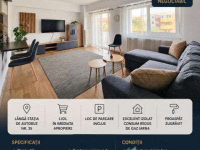 Apartament 3 Camere | Renovat | Balcon 9 MP | Parcare | Petfriendly | Zorilor