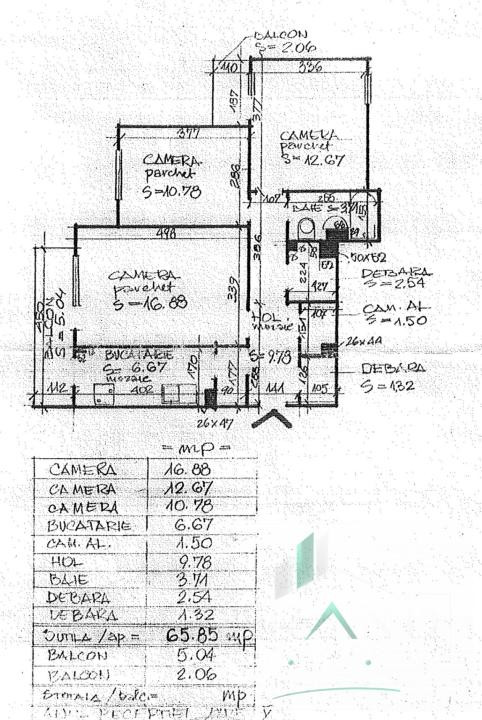 APARTAMENT 3 CAMERE | 66 MP | 2 BALCOANE | DECOMANDAT | MANASTUR/MINERVA