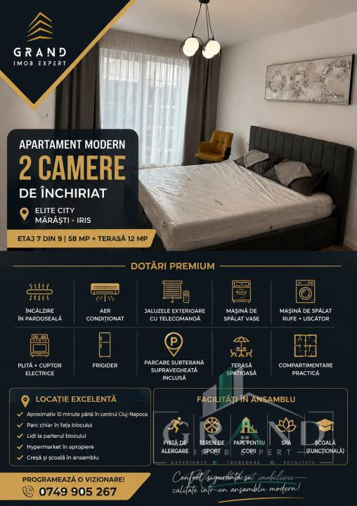 Apartament 2 Camere | 58 MP | Terasa 12 MP | Parcare Subterana | Ansamblu Elite