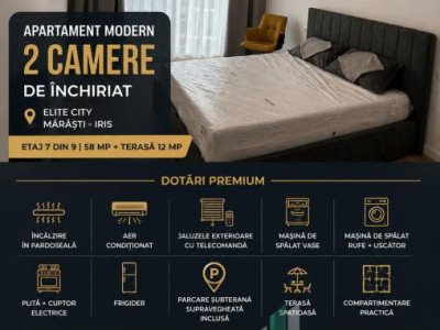 Apartament 2 Camere | 58 MP | Terasa 12 MP | Parcare Subterana | Ansamblu Elite