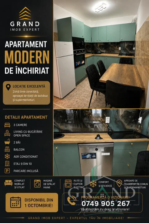 Apartament 3 Camere | 2 Bai | Balcon | Parcare | Marasti/Calea Dorobantilor