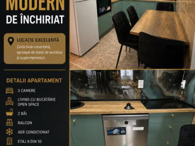 Apartament 3 Camere | 2 Bai | Balcon | Parcare | Marasti/Calea Dorobantilor