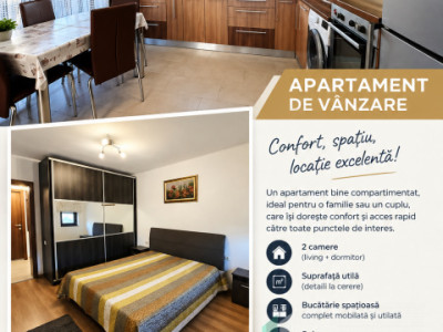Apartament 2 Camere + Spatiu de Birou | Balcon 12 MP | Parcare | Gheorgheni