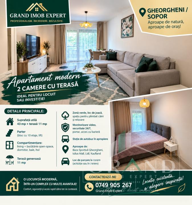 Apartament Modern cu 2 Camere și Terasă – Sopor | Gheorgheni