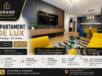 Apartament de Lux |  2 Camere |  Balcon | Parcare | Floresti/Eroilor