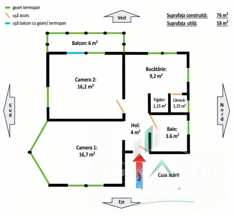 Apartament in vila | 2 camere | Decomandat | Parcare | Curte | Bulgaria/Ira